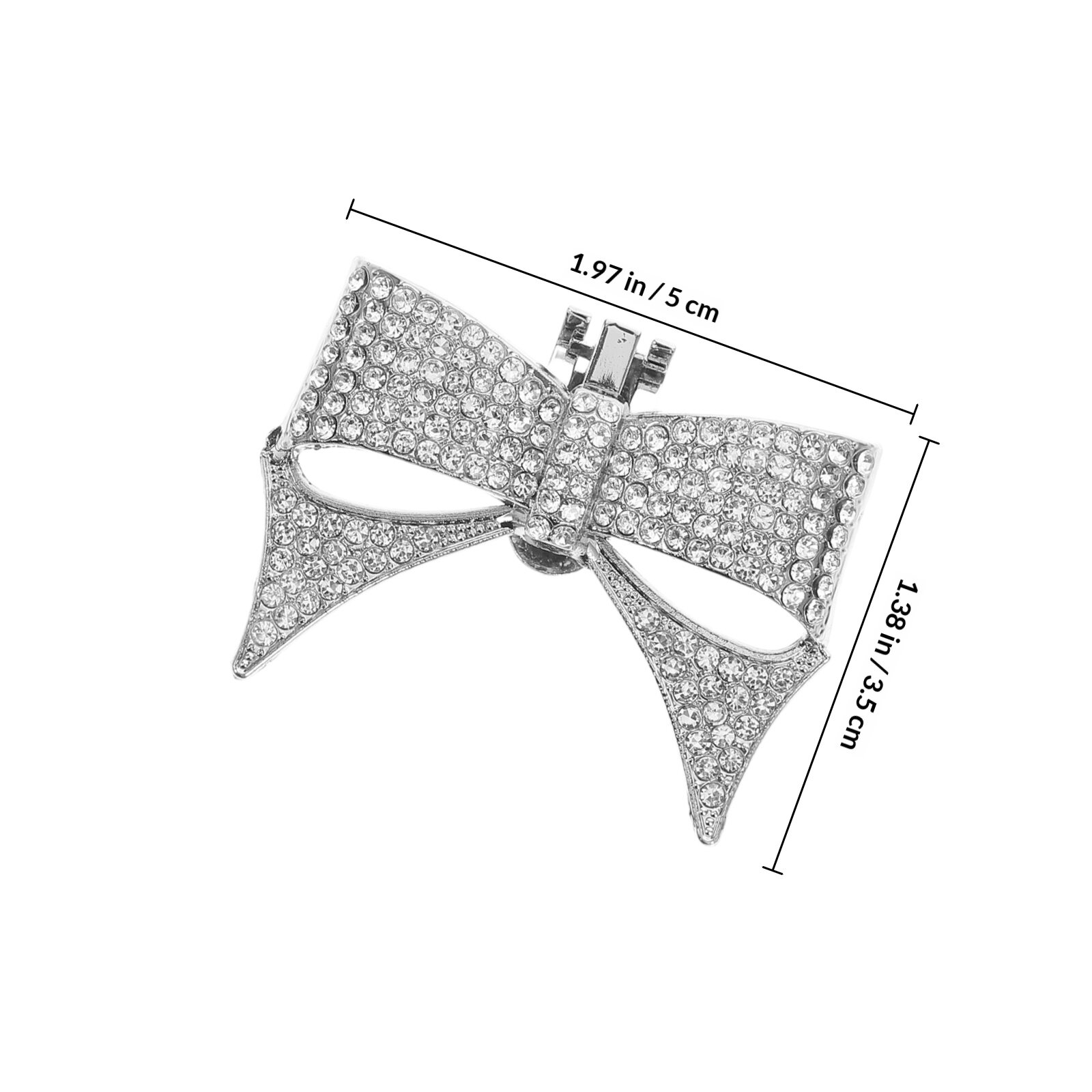 1 Pair Броши Для Обуви С Кристаллами Серебряный Цвет 5.00X3.50X1.00Cm Подходит Для Праздников И Вечеринок