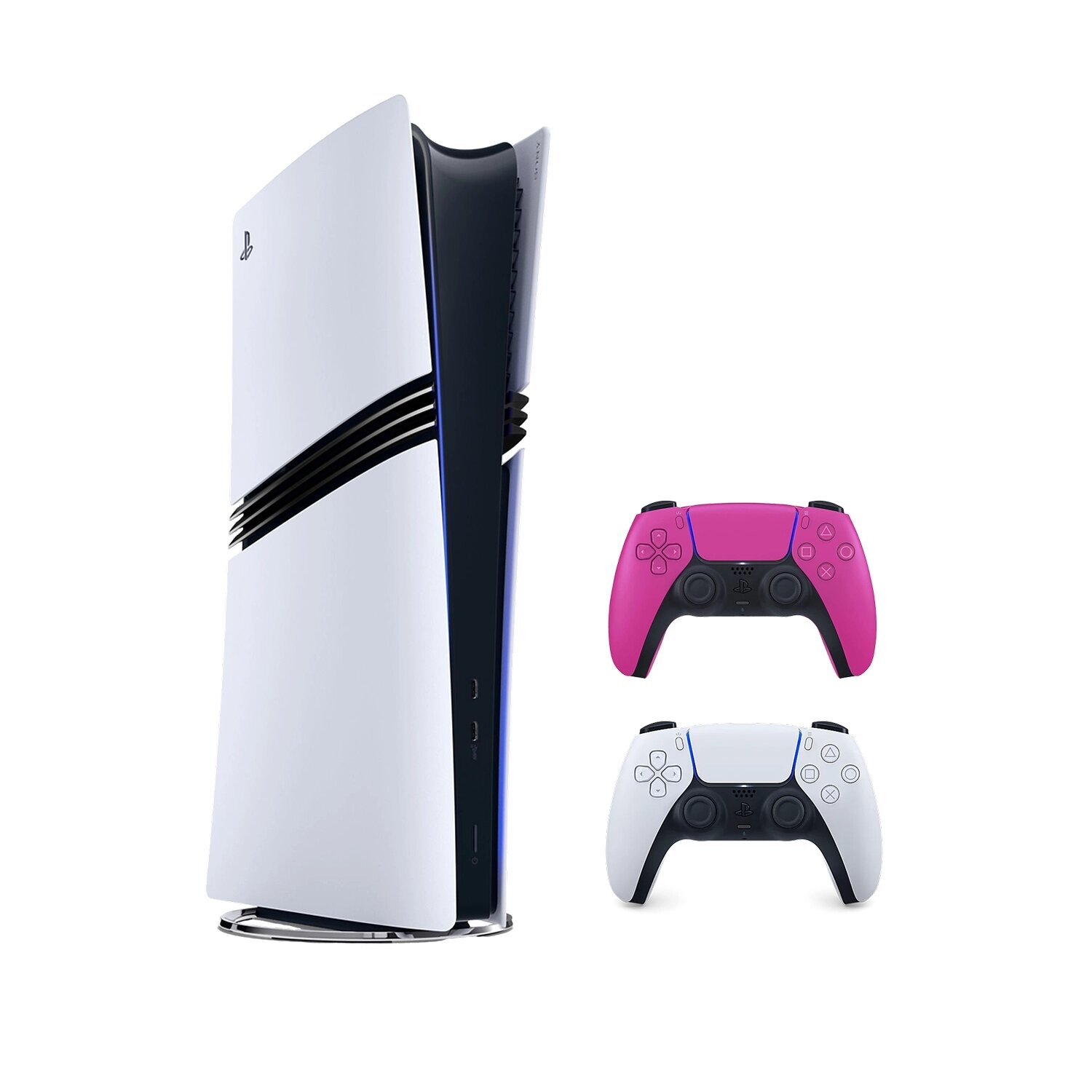 Игровая приставка Sony PlayStation 5 Pro 2 ТБ без дисковода, белая, + 2-й геймпад Dualsense Nova Pink