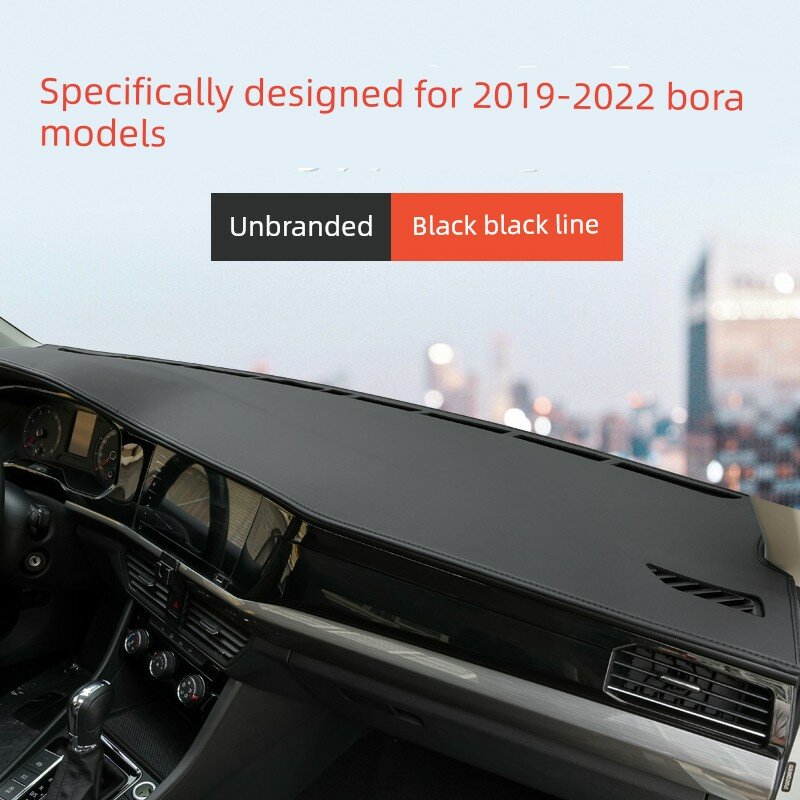 Volkswagen Bora 2019-2022 Солнцезащитный чехол для приборной панели Чёрная линия Без этикетки для передней и задней