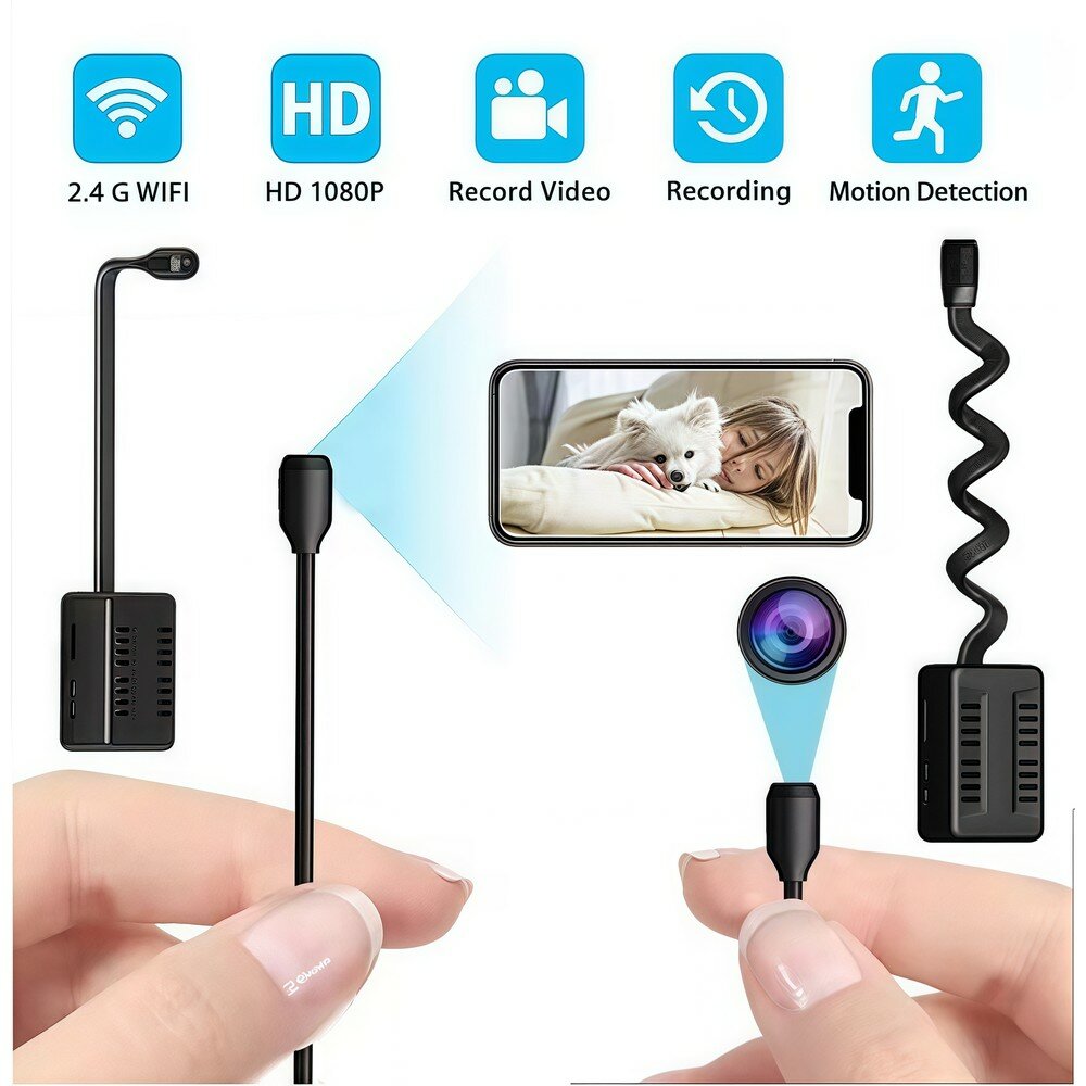HD 1080P X7 Mini WIFI Camera Камера видеонаблюдения с небольшим регулируемым сменным объективом для фото-видео камер