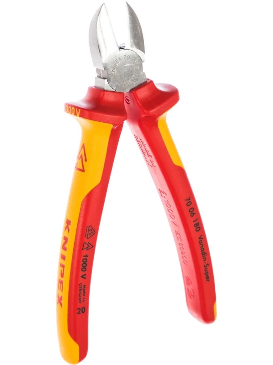Бокорезы KNIPEX CR-V, 180 мм с диэлектрическими рукоятками