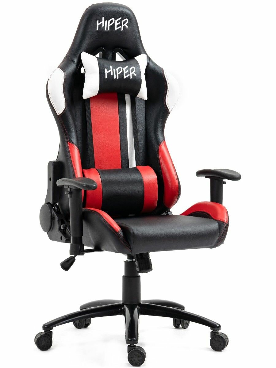 Кресло игровое Hiper Victory HGC103, до 180 кг, механизм Butterfly, чёрное/красное