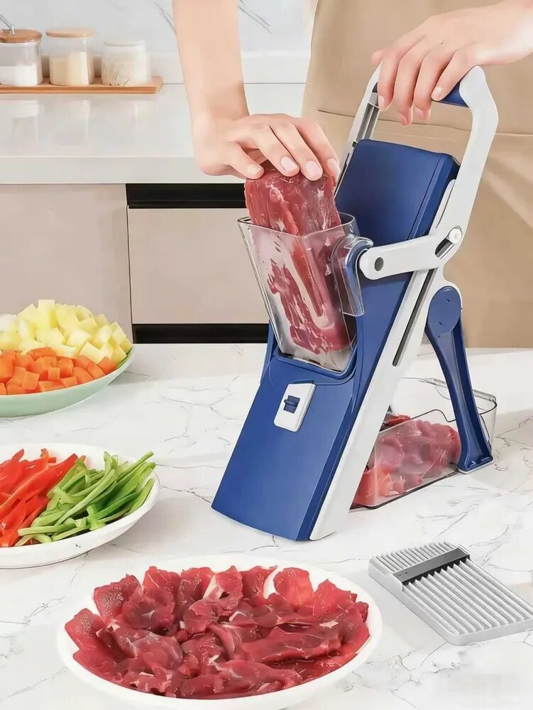 IKEA Ручная многофункциональная овощерезка, устройство для нарезки мяса/фруктов, машина для нарезки овощей кубиками, синий