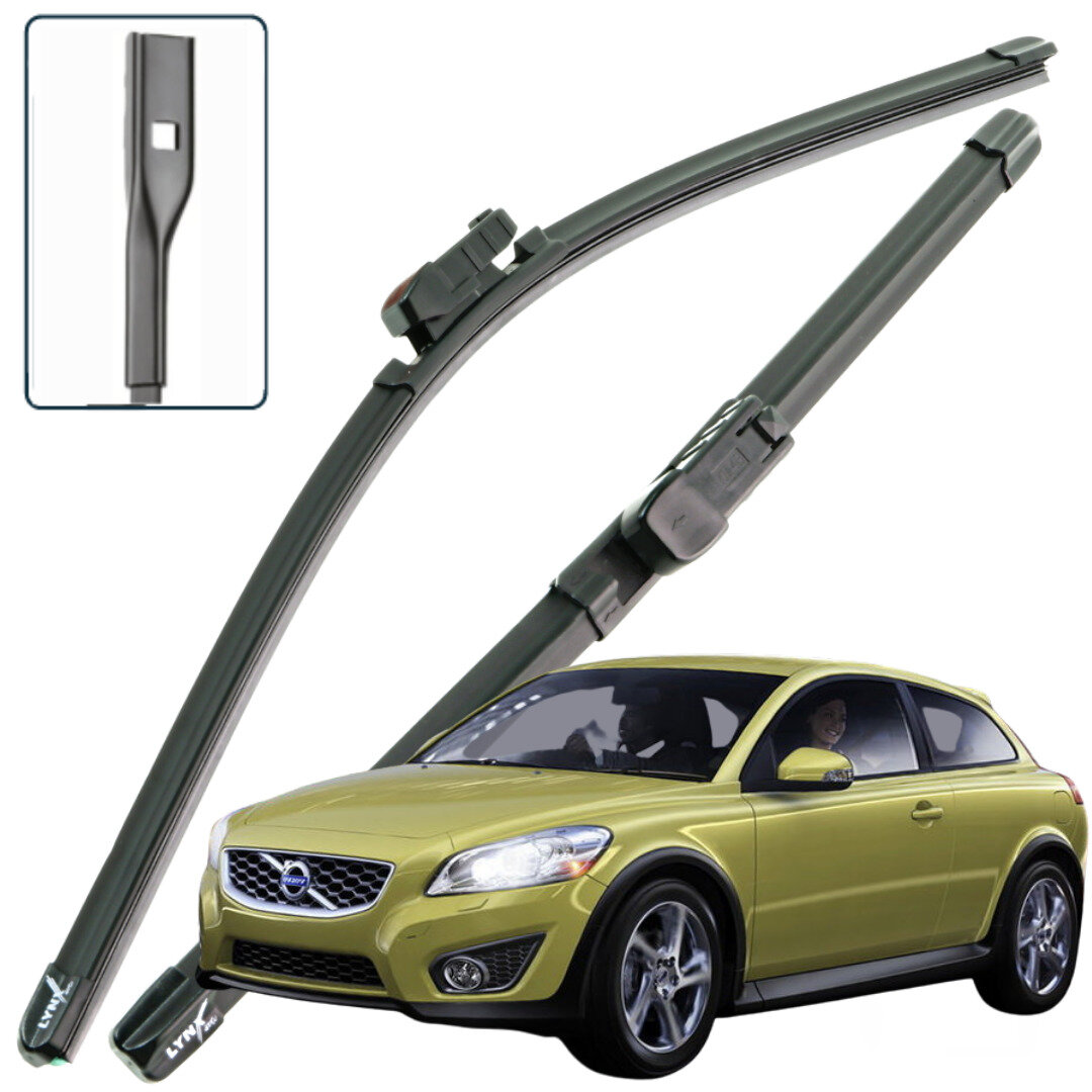 Дворники Volvo C30 MK / Вольво Ц30 рест 2009 / 2010 / 2011 / 2012 Щетки стеклоочистителя бескаркасные автомобильные LYNXauto 650мм-500мм к-т 2шт.