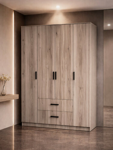 Изображение товара Шкаф для одежды в прихожую распашной "Титан" дуб смоки, 222х160х62 см