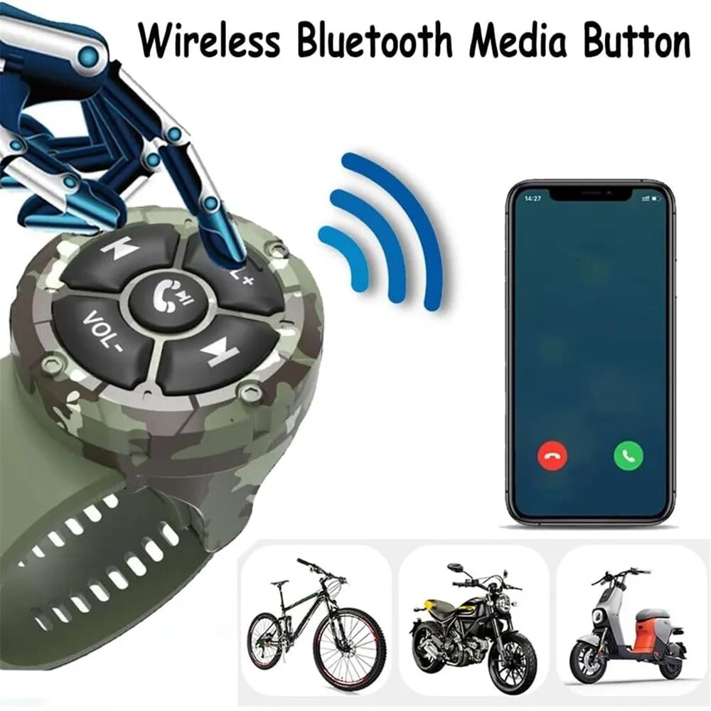 Bluetooth-кнопка управления медиа, беспроводной музыкальный контроллер с 5 клавишами