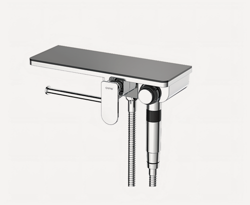 Изображение товара Гигиенический душ с полочкой и бумагодержателем Gappo G7295-10, хром