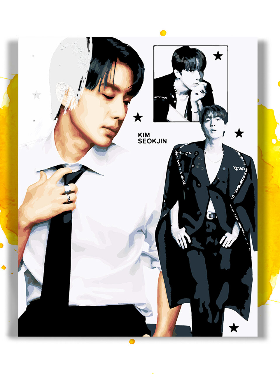 Картина по номерам на холсте BTS Kim Seokjin, 40 х 50 см