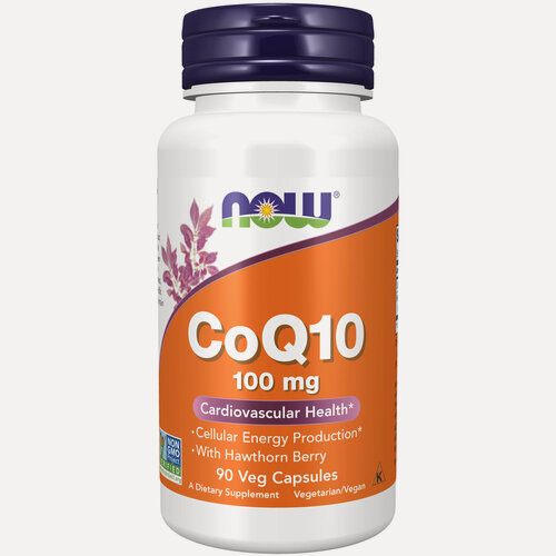 Изображение товара NOW Co Q10, Коэнзим Q10, 100мг 90 растительных капсул, веган, Антиоксидант, для кожи, для зрения, для сердца и сосудов
