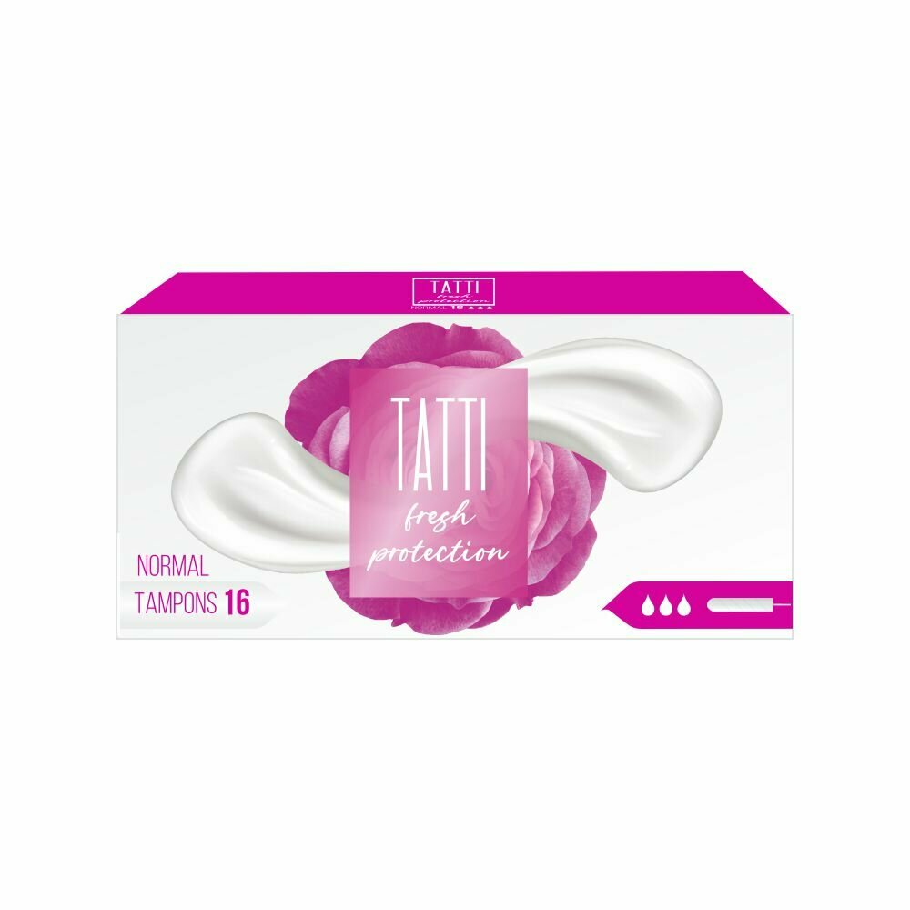 Тампоны Tatti, без аппликатора, normal 3 капли, 16шт