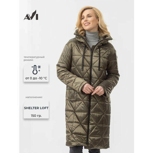 фото Пальто avi, размер 46, хаки