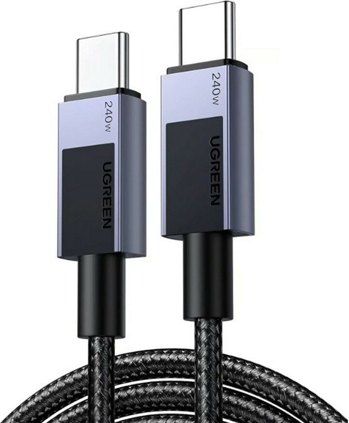 Кабель UGREEN L513-45068 USB-C to USB-C PD Fast Charging 240W Space Gray 2m