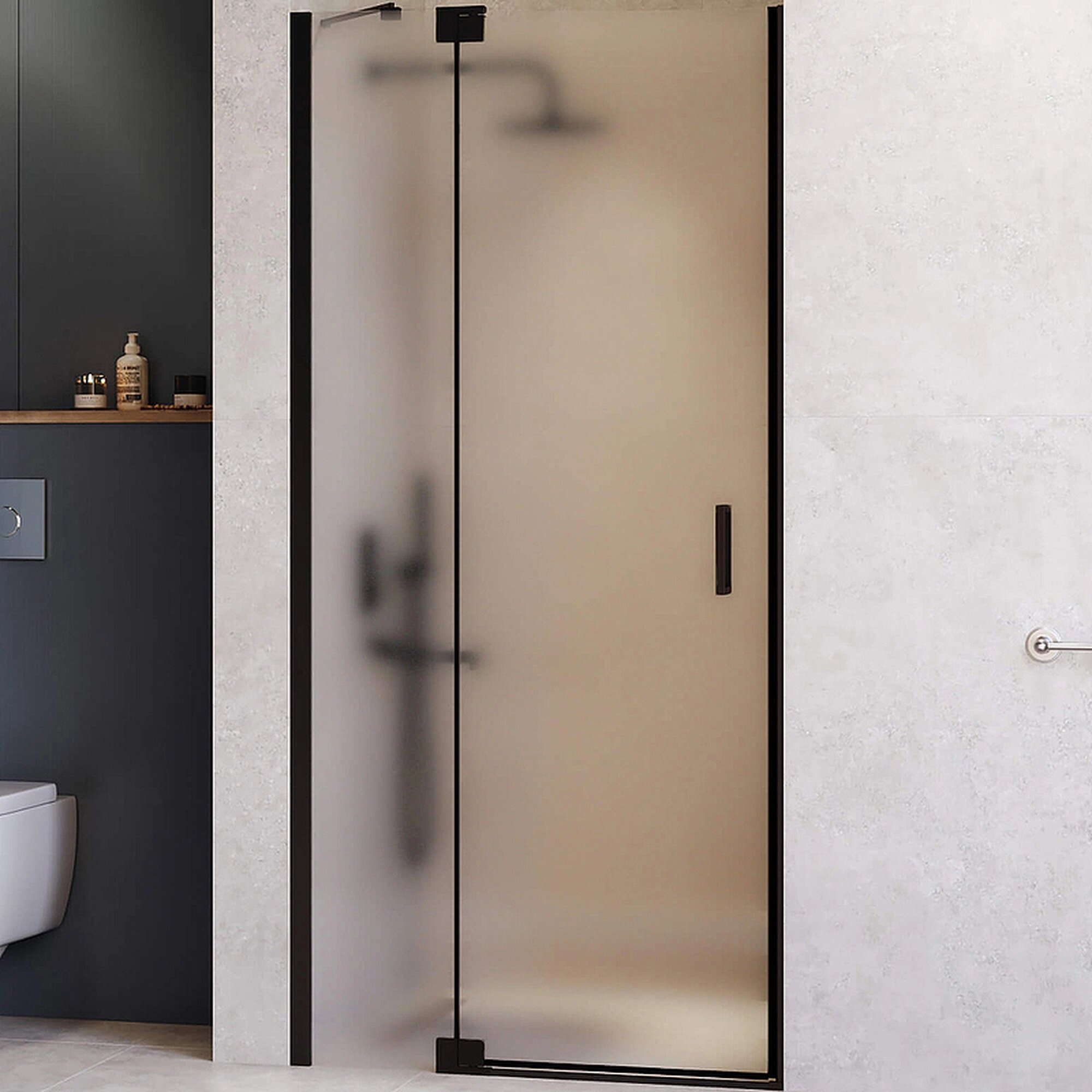 Душевая дверь RGW Hotel HO-014-B 90 350601409-24 профиль черный, стекло матовое