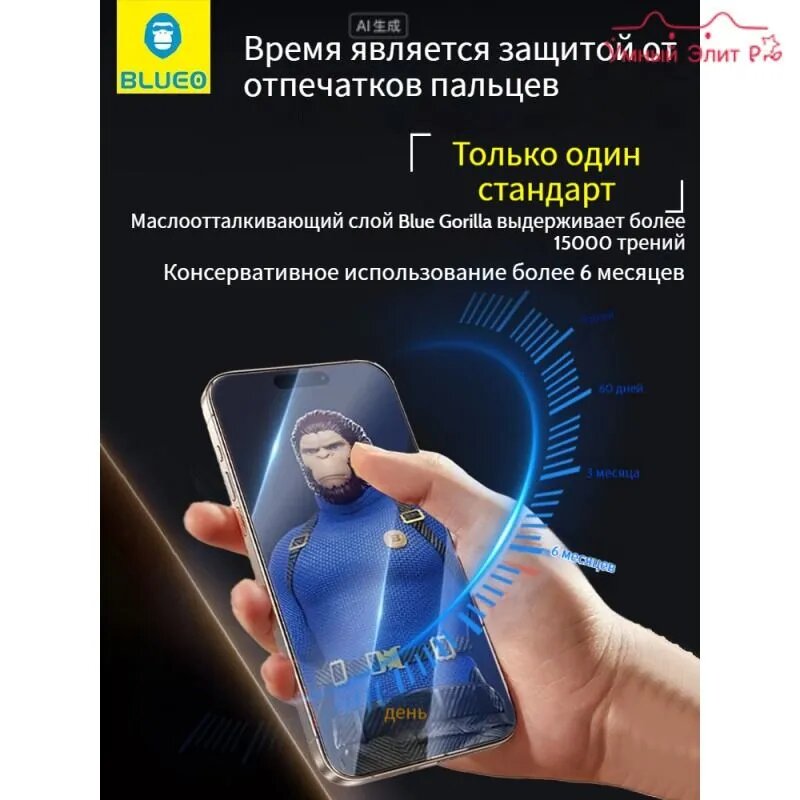 BLUEO IPhone17ProMax HD с защитой от подглядывания, закаленная пленка, ударопрочная и устойчивая к царапинам, быстрая разблокировка