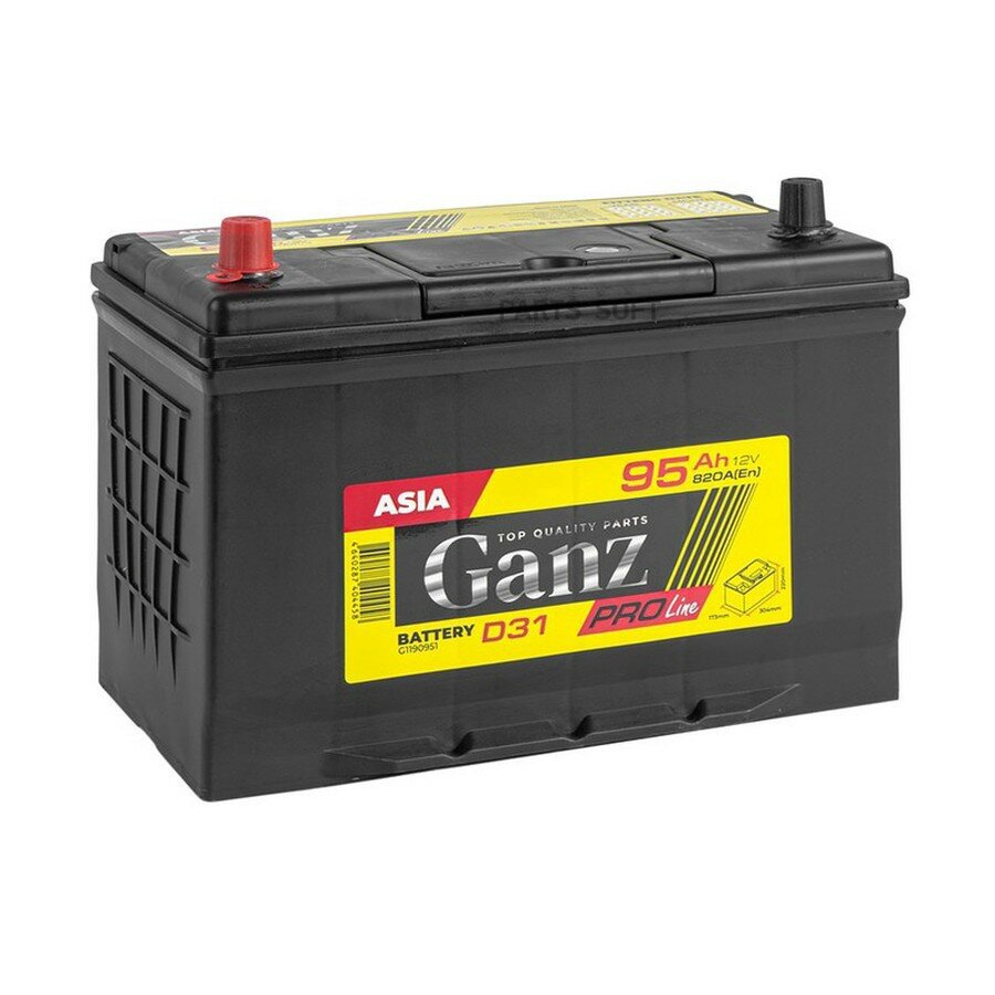 Аккумулятор GANZ PRO-Line JIS 95 Ач прямой L 304 от официального дистрибьютора, GANZ, артикул G1190951