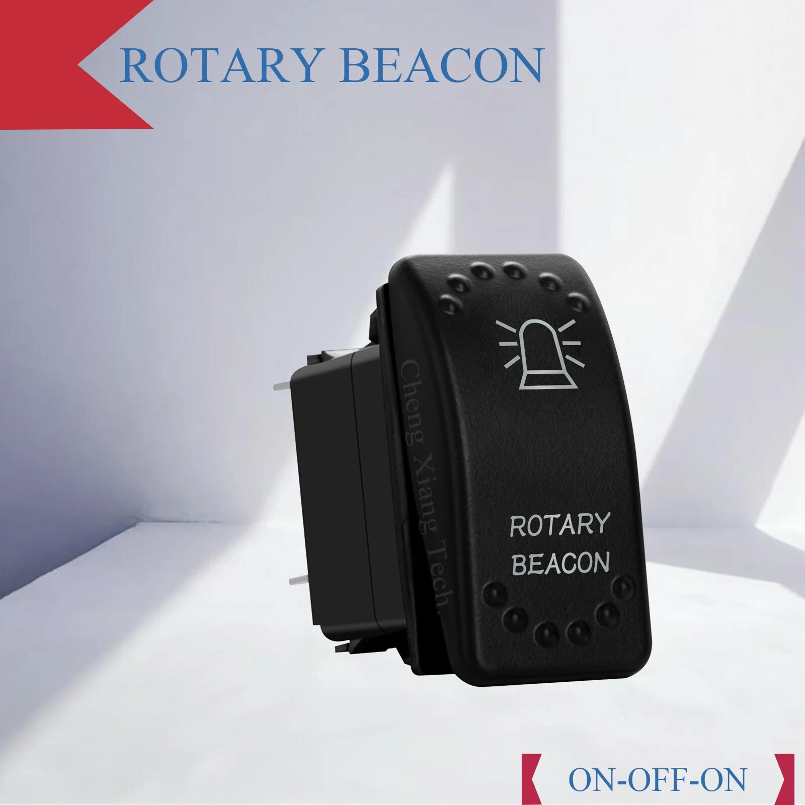 Переключатель BANDC 20А красный LED ротационный BEACON-ON OFF ON