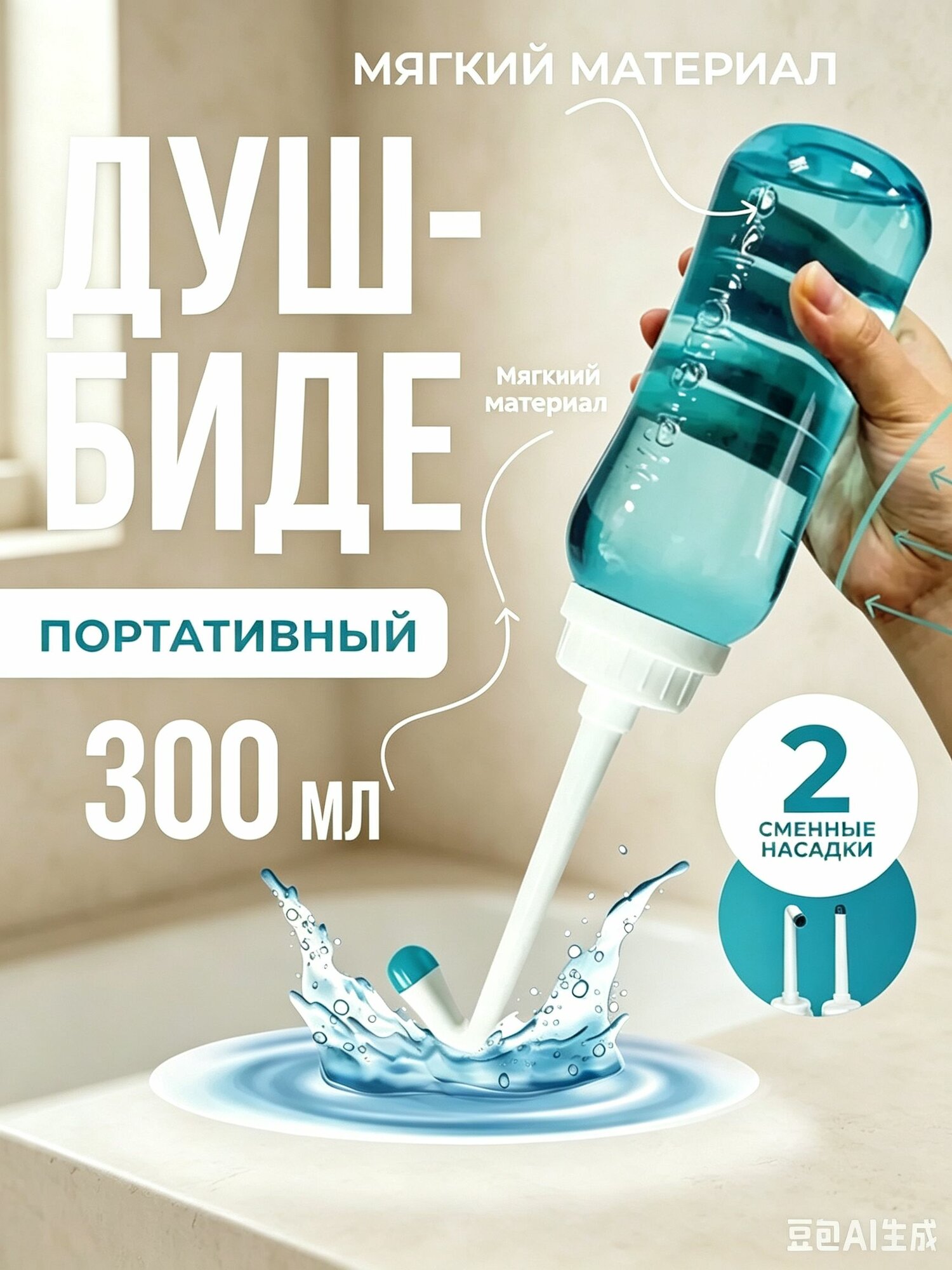 Портативный душ биде для интимной гигиены, для женщин, детей, инвалидов, мобильная бутылочка в роддом