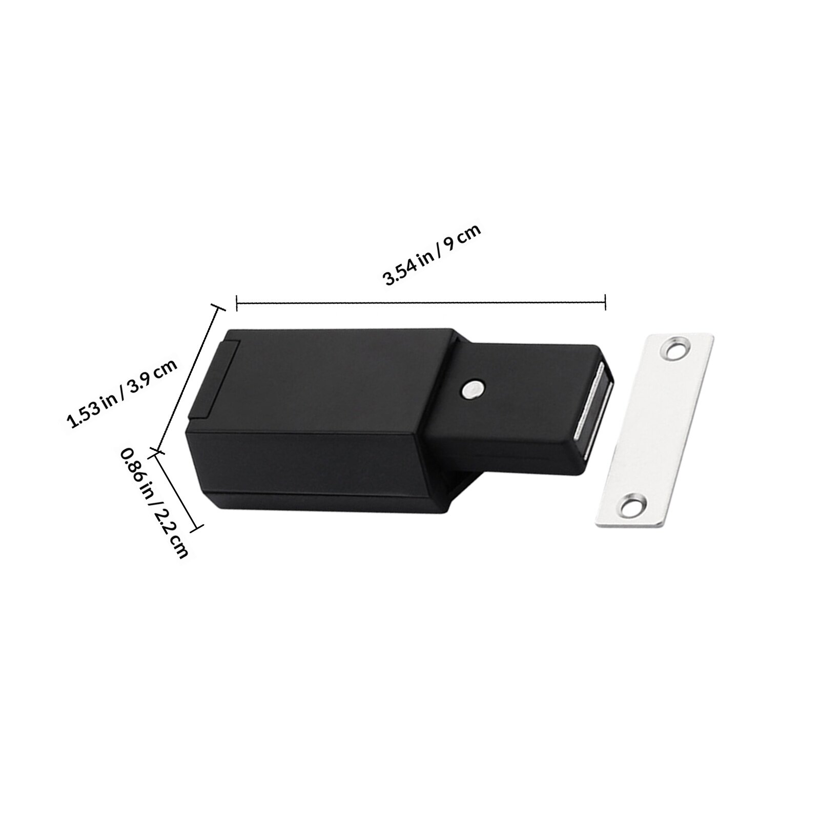 Магнитный Замок Для Шкафа Простой Структуры Чёрного Цвета 9.00X3.90X2.20Cm