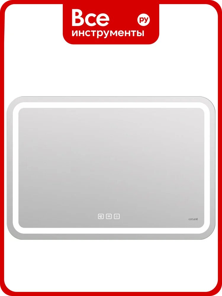 Зеркало Cersanit LED 051 design pro 80x55 с подсветкой, bluetooth, с антизапотеванием, прямоугольное 63548