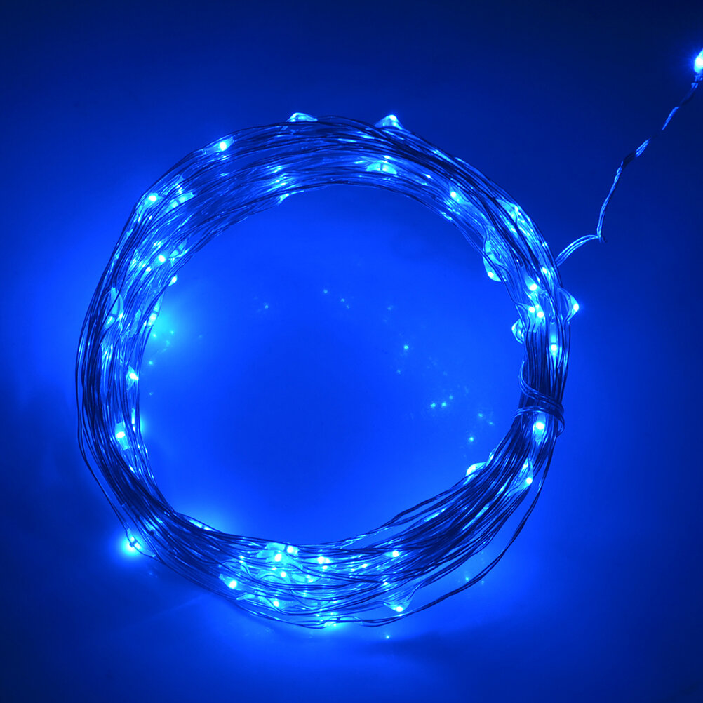Светодиодные Гирлянды 10M 100 LED Для Декора Сада И Праздников Синий 100.00X0.30X0.50CM