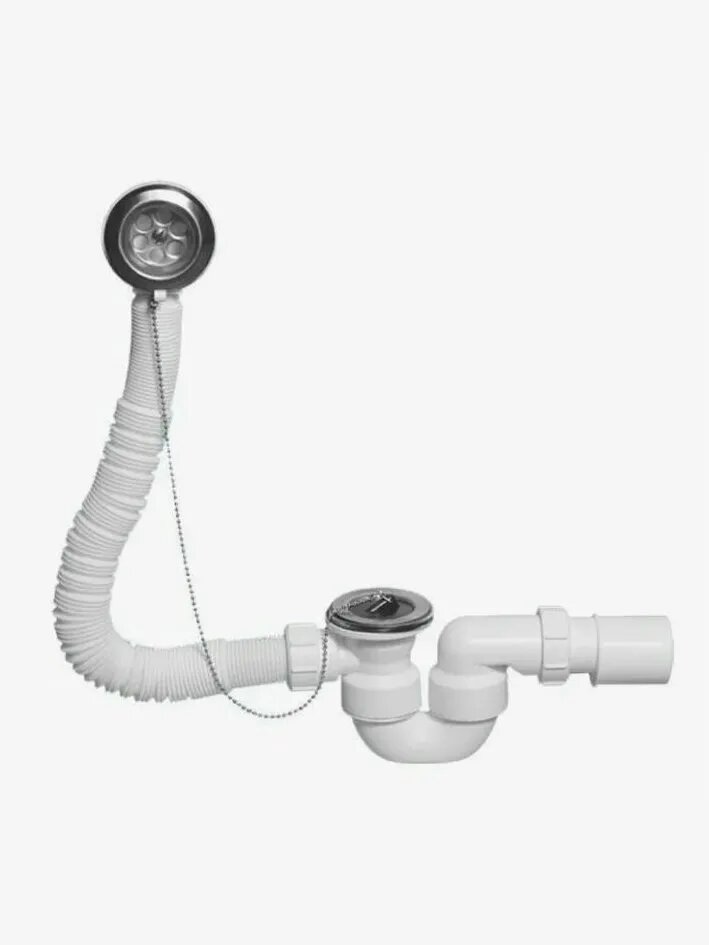 Слив-перелив для ванн McALPINE MRB1 d40/50мм, L368 х D34мм, H гидрозатвора 50мм, пластик