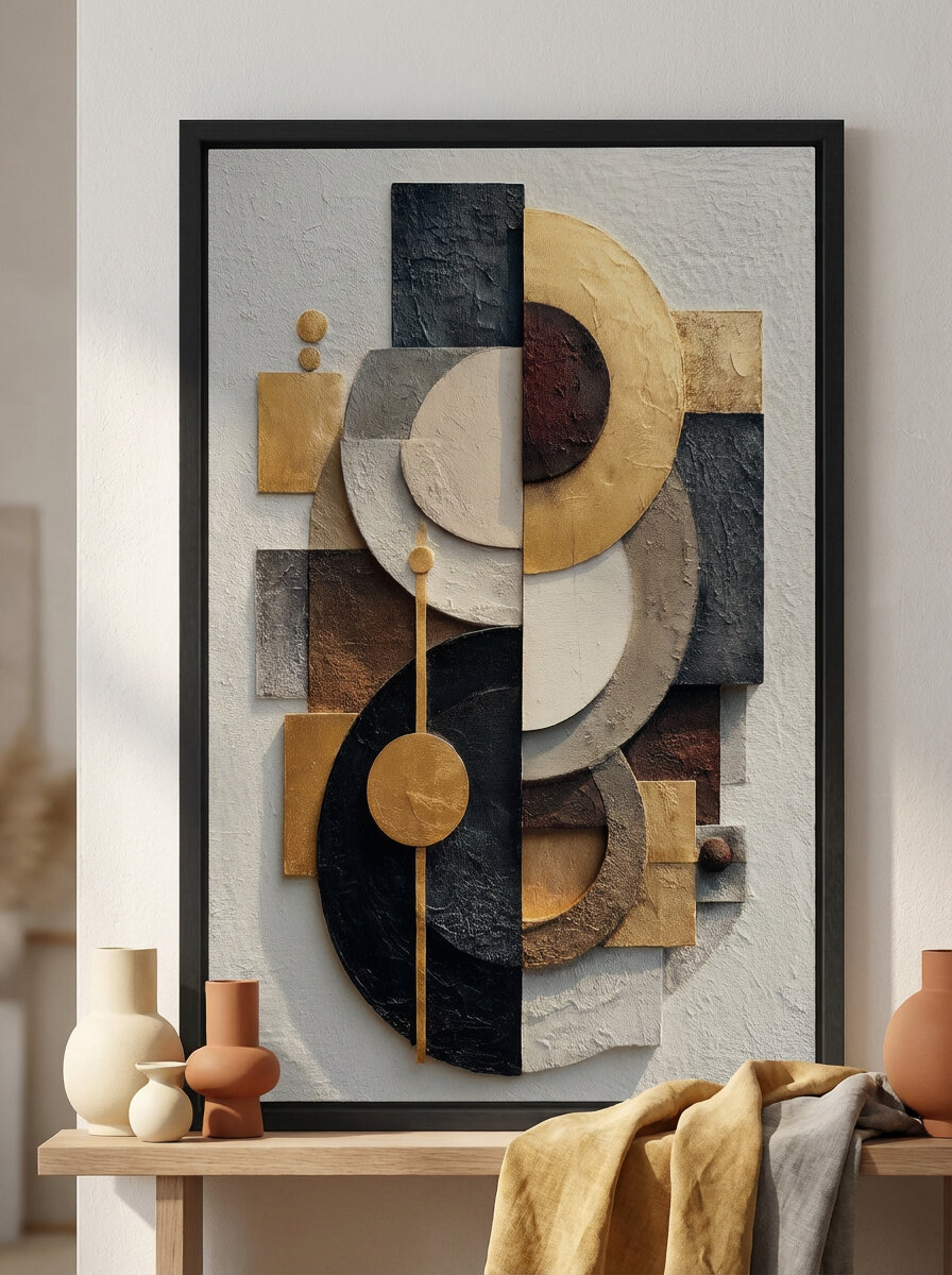 Картина в тёмной раме Postermarket "Абстракция" на холсте, 50x70 см