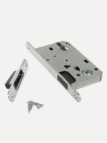 Изображение товара Замок врезной Apecs 5300-M-CR магнитный, цвет хром, со смещенным ригелем, артикул 15738, без ручек и сердцевины для дверей