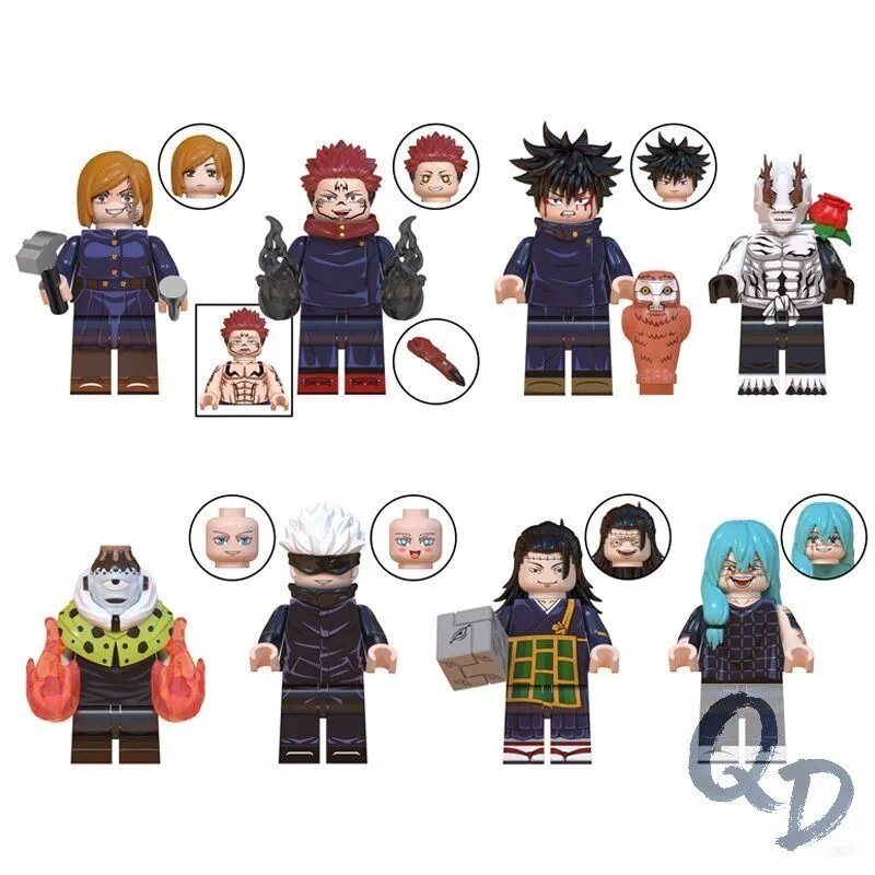 Конструктор совместимый с Lego, фигурки аниме Магическая битва, Сезон 1 (8 шт.)