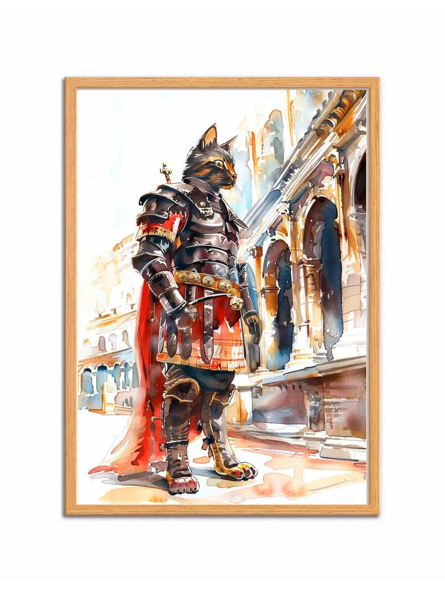 Бомбейский кот гладиатор 5, Плакат 30x42см