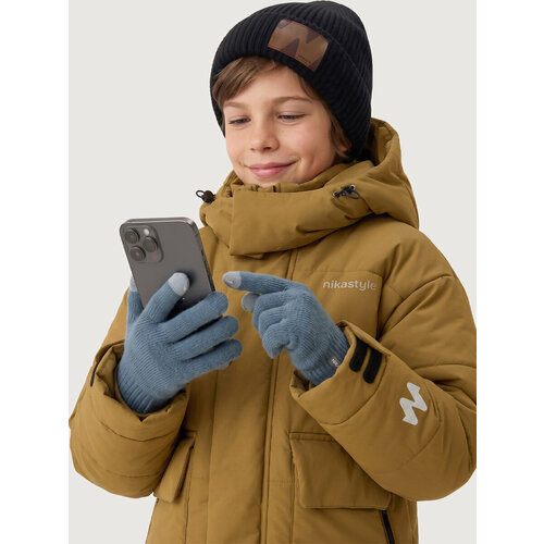 фото Перчатки nikastyle для мальчиков, размер 15-16, голубой