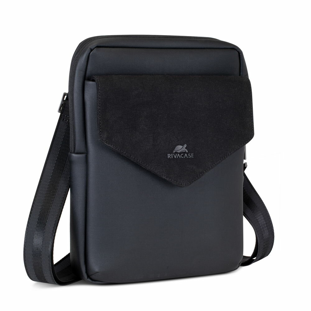 Сумка через плечо Rivacase 8511 Black Canvas Crossbody 11", городская, компактная, канвас/PU