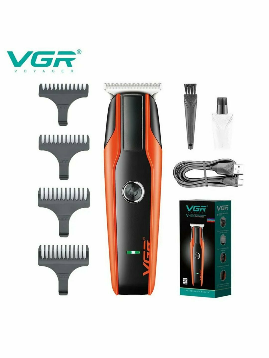 Триммер VGR V-999, для бороды и усов, беспроводной, для стрижки волос — фото 1