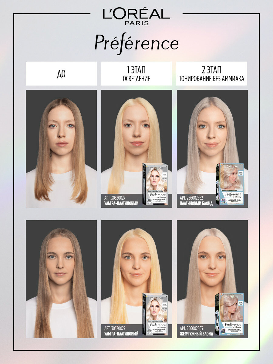 L'Oreal Paris Тонер кислотный «Preference», тон жемчужный блонд — фото 1