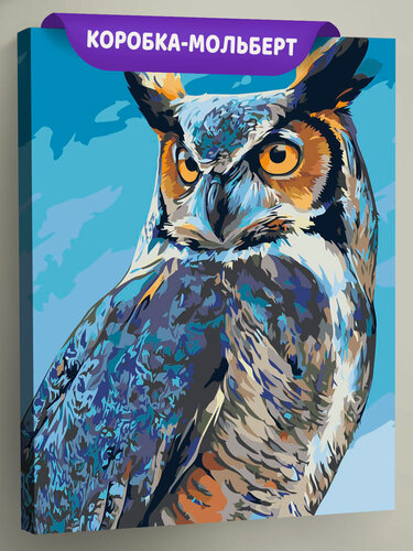 Изображение товара Картина по номерам на холсте с подрамником 40x50 см "Птица сова на севере"