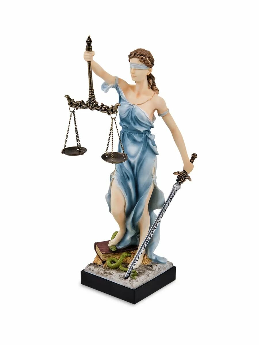 Статуэтка Фемида, размер 28.5*11*12см, материал полистоун, цвет голубой — фото 1