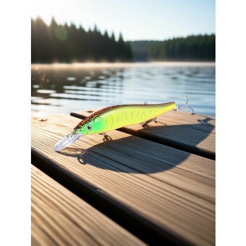 Воблер 13,5см вес 15,6гр для ловли щуки и судака на глубине до 4 метров (шумовой)