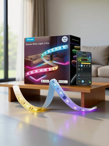 Изображение товара Светодиодная лента RGB Govee Strip Light 2 Pro, умная LED подсветка 5 метров H61F53D1