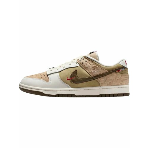 фото Кеды nike dunk low se 'lny', полнота f (eu)/ на среднюю стопу, размер 9,5 us, бежевый/зеленый