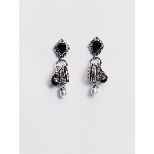фото Серьги с подвесками zarina, эпоксидная смола, серебро