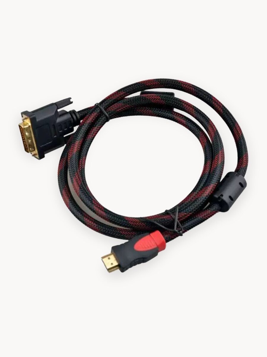 Кабель HDMI DVI D 1.5 метра 1080p full HD 3D плетеный для ПК ноутбуков мониторов , игровых , консолей проекторов и т. д.