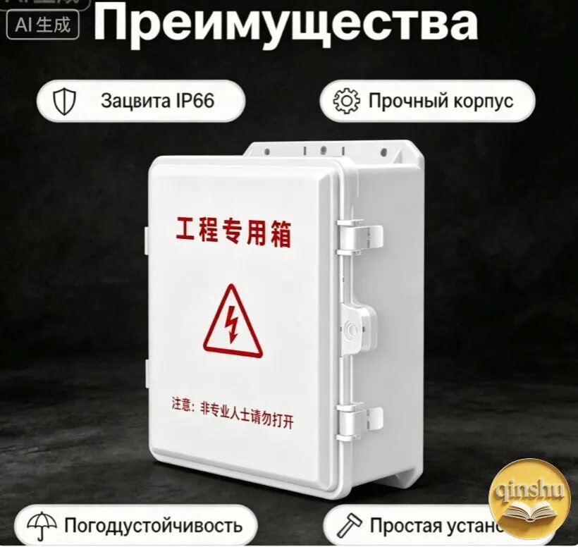 Распределительная коробка электрическая влагозащищенная с прозрачной крышкой для уличного монтажа и защит