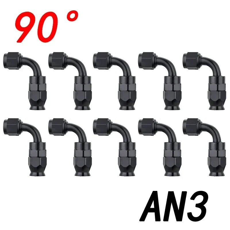 10 x AN3 90° фитингов для шлангов