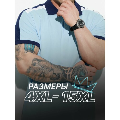 фото Поло mr. bigman, размер 7xl, голубой