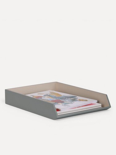 Изображение товара Лоток/органайзер для бумаг COROBICO A42 горизонтальный, дерево, цвет серо-зеленый