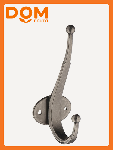 Изображение товара Крючок мебельный KERRON KR 0320 Hooks, двойной, серый, ЦАМ, 1 шт