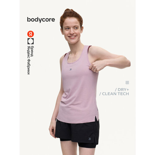 фото Майка спортивная bodycore из быстросохнущей ткани с антибактериальной пропиткой, размер s, лиловый