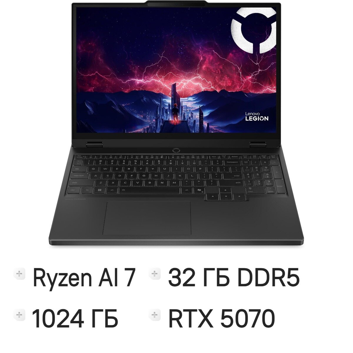 Ноутбук Lenovo Legion 5 15AKP10 Ryzen AI 7 350/32Gb/SSD1Tb/RTX 5070 8Gb/15.1"/OLED/WQXGA/noOS/black