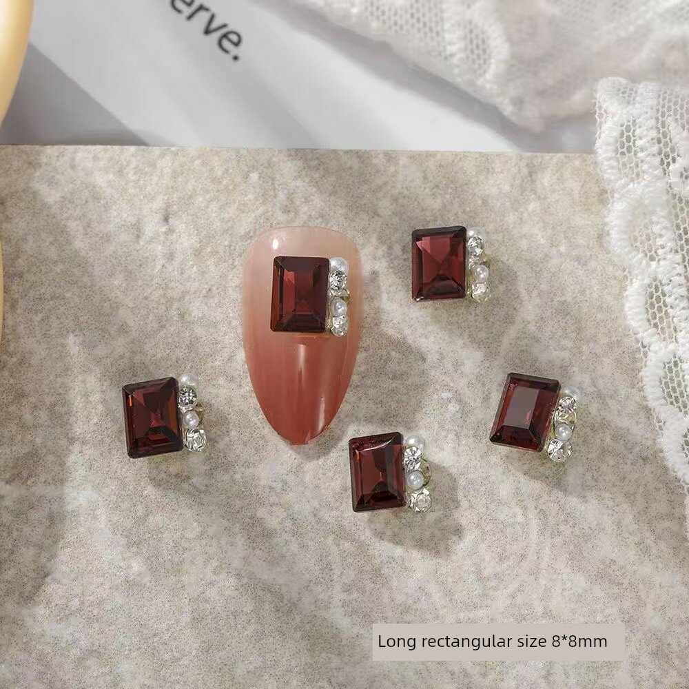 Серьги из сухой розы с асимметричными стеклянными бриллиантами, форма прямоугольника, 10 штук