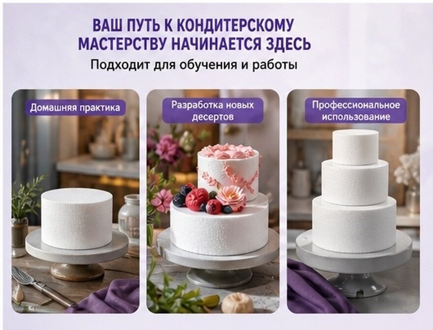 3 Шт Пенопластовый Торт Для Декора Бейкерские Формы Для Practise Цвет White 20.00X20.00X7.00Cm