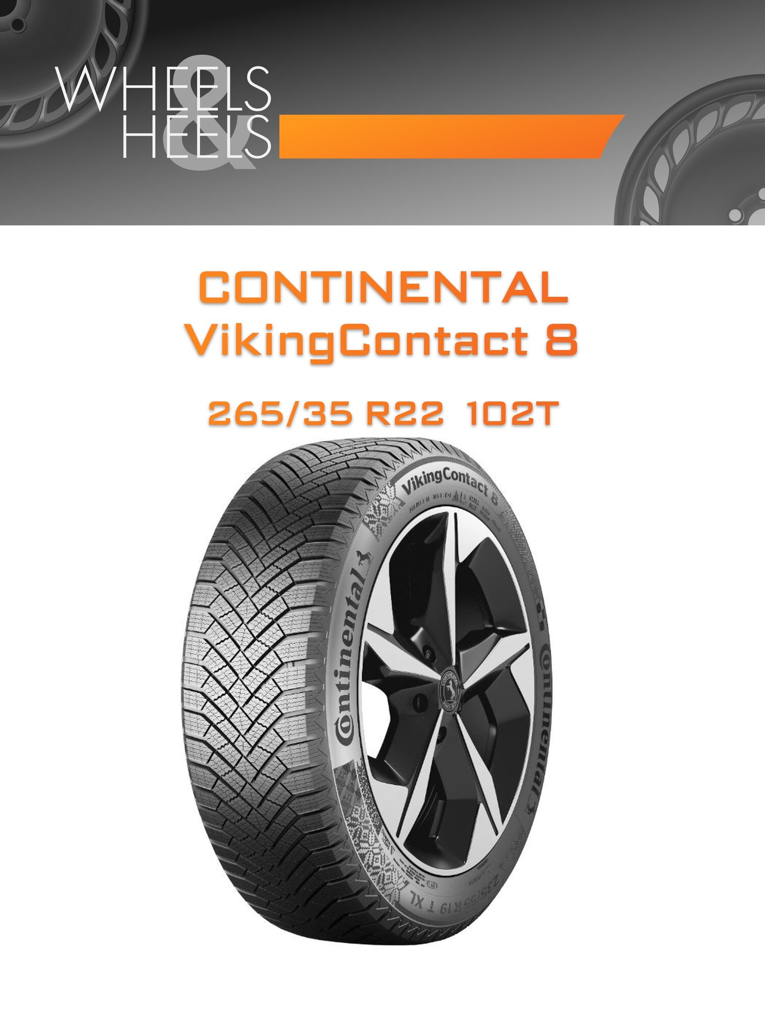 Шина автомобильная CONTINENTAL VikingContact 8 265/35 R22 102T XL WINTER, зимняя, универсальная